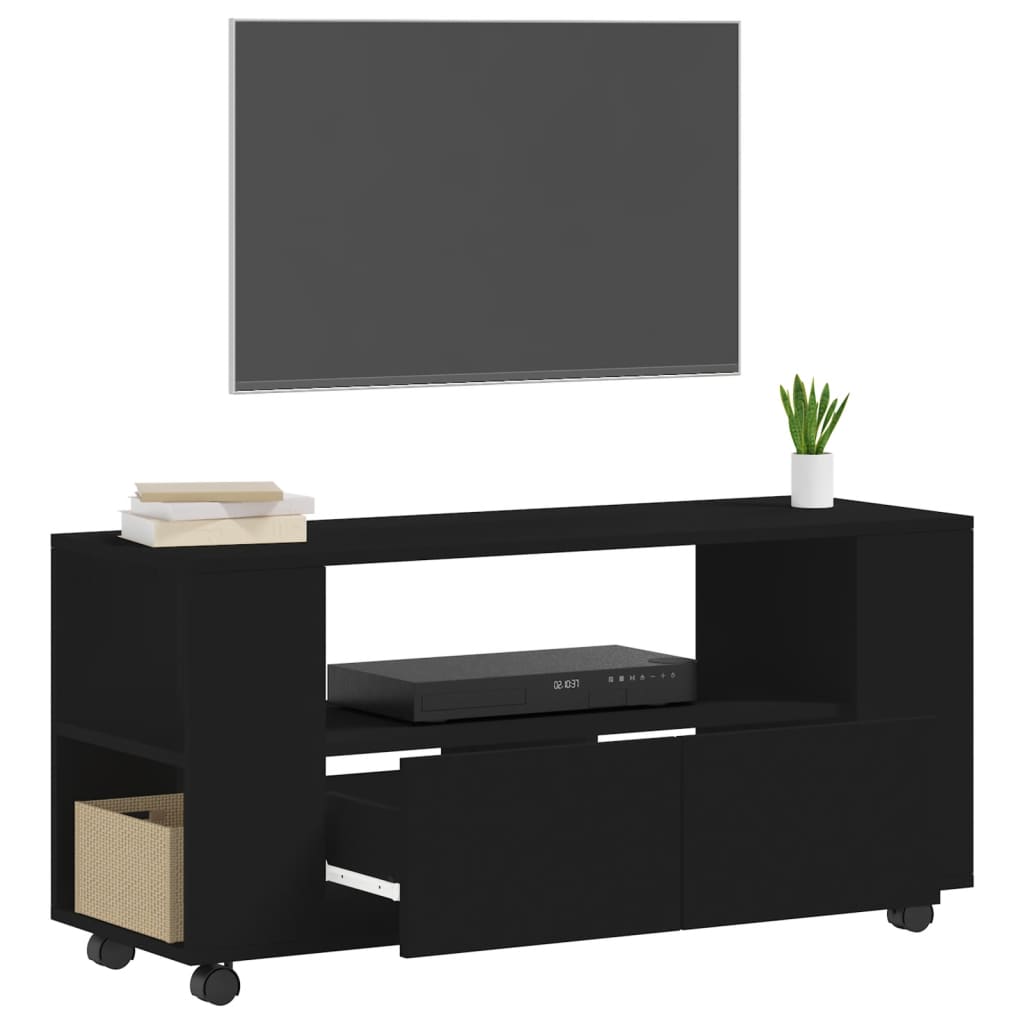 vidaXL Comodă TV, negru, 102x34,5x43 cm, lemn prelucrat