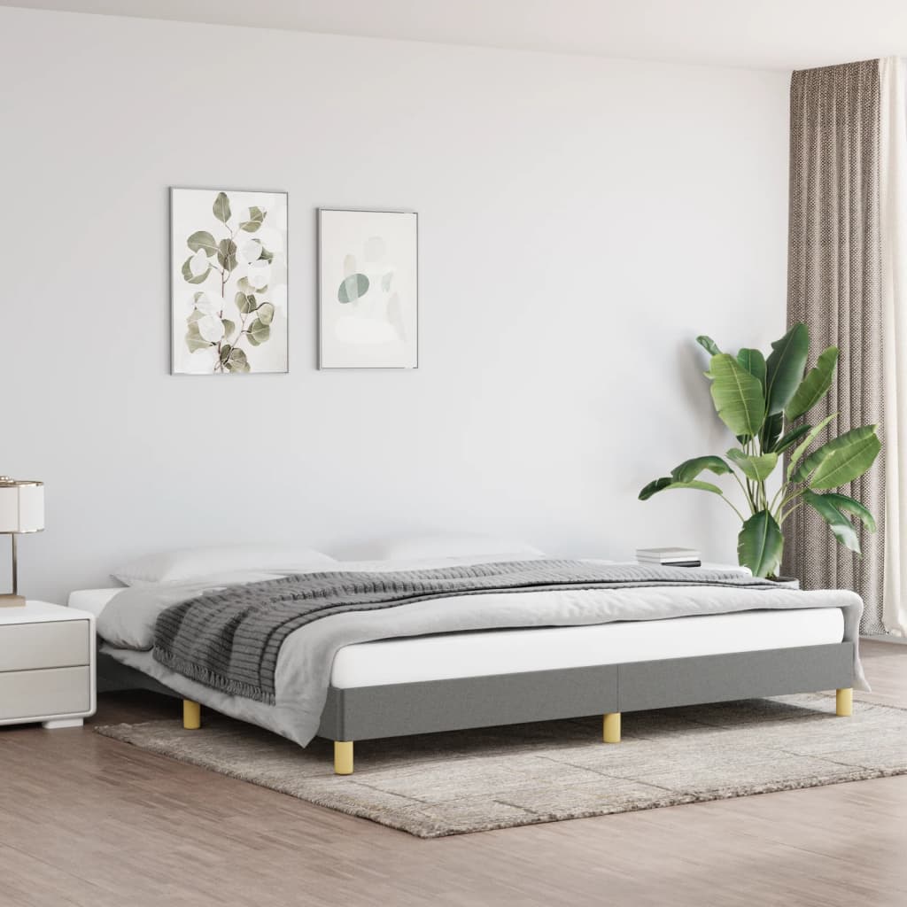 vidaXL Cadru de pat, gri închis, 200x200 cm, material textil