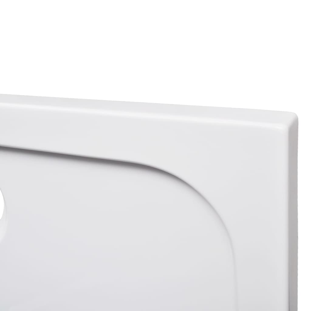 vidaXL Cădiță de duș dreptunghiulară din ABS, alb, 80 x 110 cm