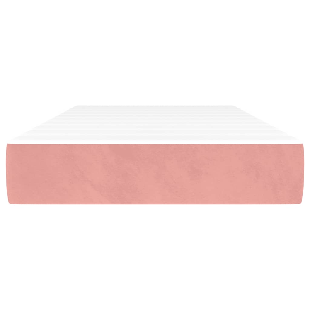 vidaXL Saltea de pat cu arcuri, roz, 120x190x20 cm, catifea