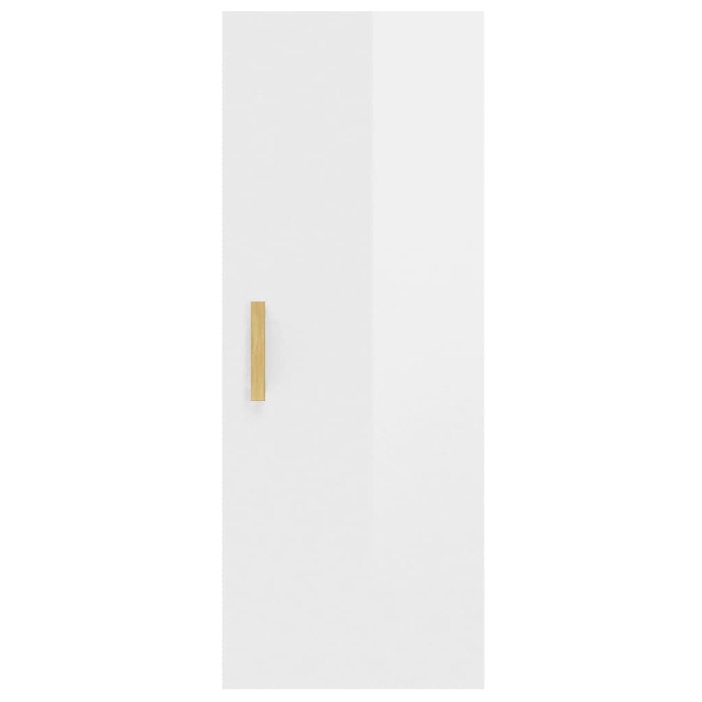 vidaXL Dulap de perete, alb extralucios, 34,5x34x90 cm, lemn compozit