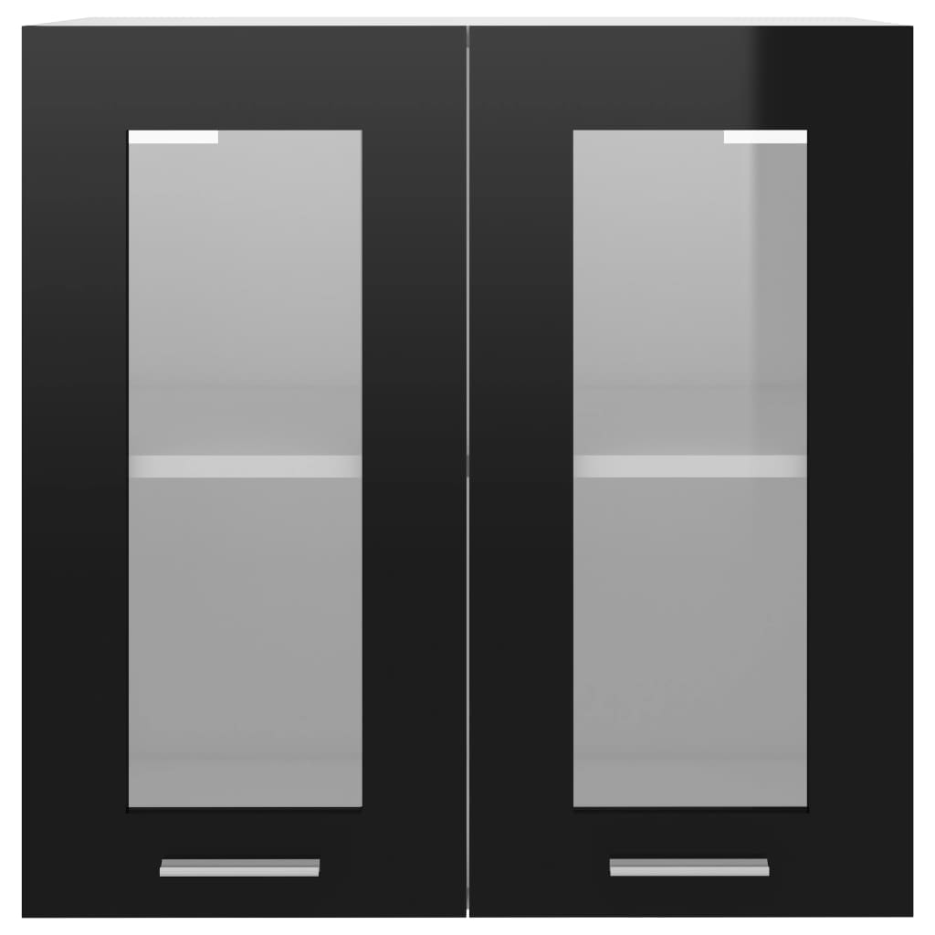 vidaXL Dulap suspendat din sticlă, negru, 60 x 31 x 60 cm, PAL