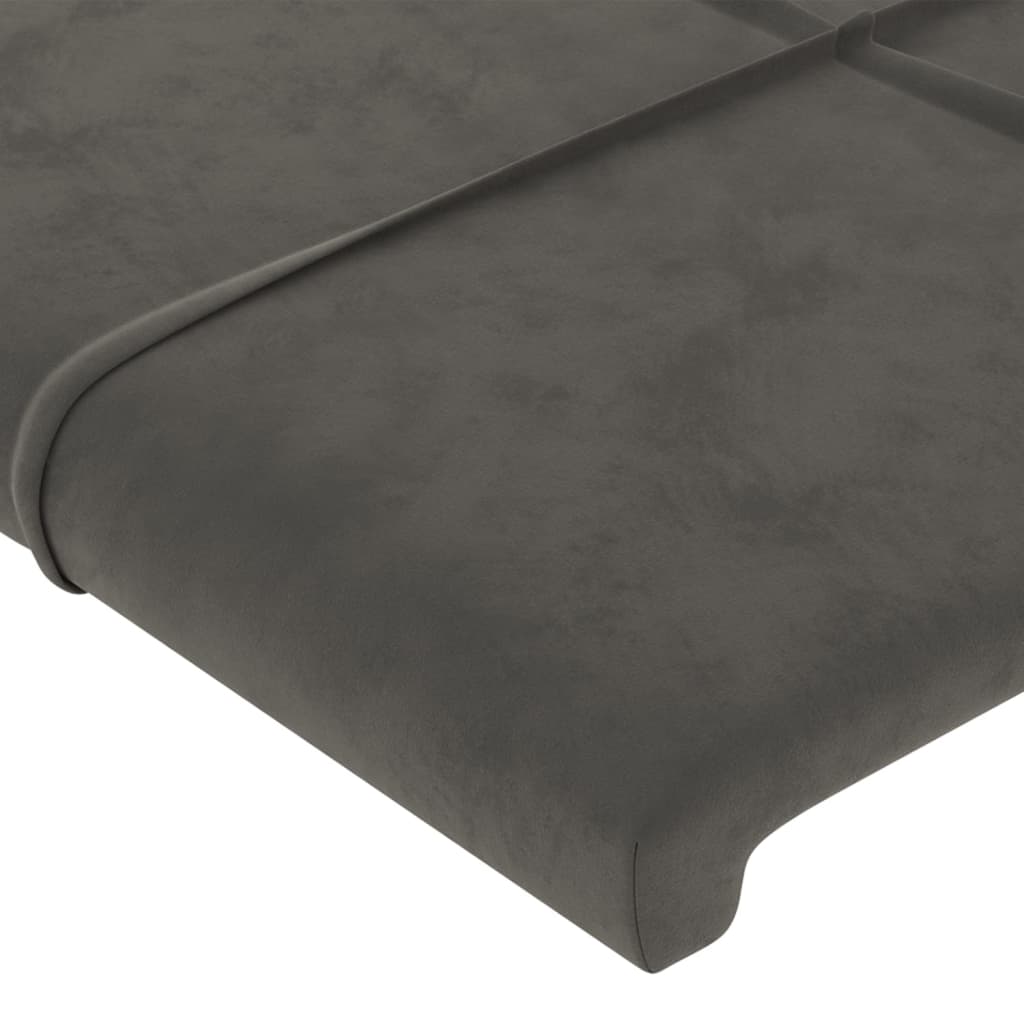 vidaXL Tăblie de pat cu aripioare gri închis 103x23x118/128 cm catifea
