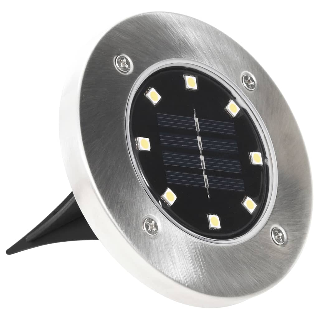 vidaXL Lămpi solare pentru sol, 8 buc., cu LED-uri, lumină albă