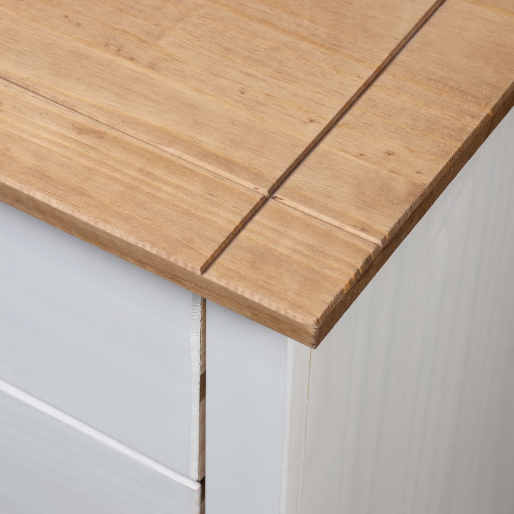 vidaXL Noptieră, alb, 46 x 40 x 57 cm, lemn de pin, gama Panama