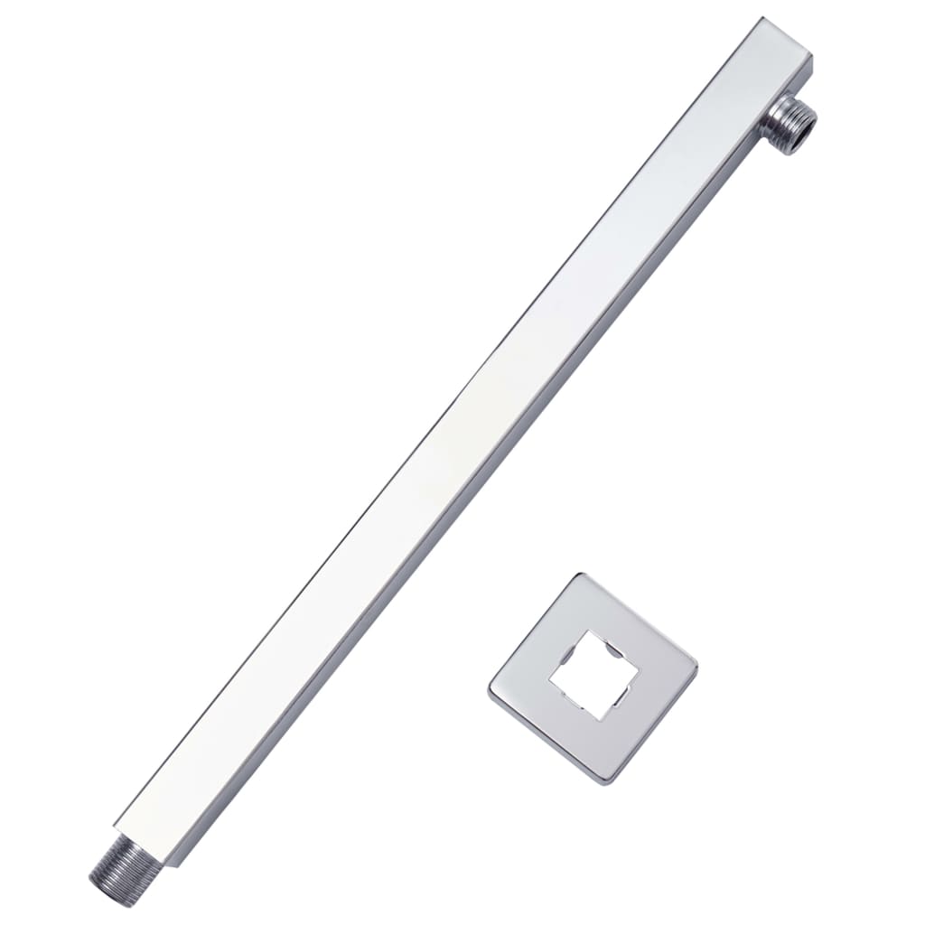 vidaXL Braț suport duș, pătrat, argintiu, 40 cm, oțel inoxidabil 201