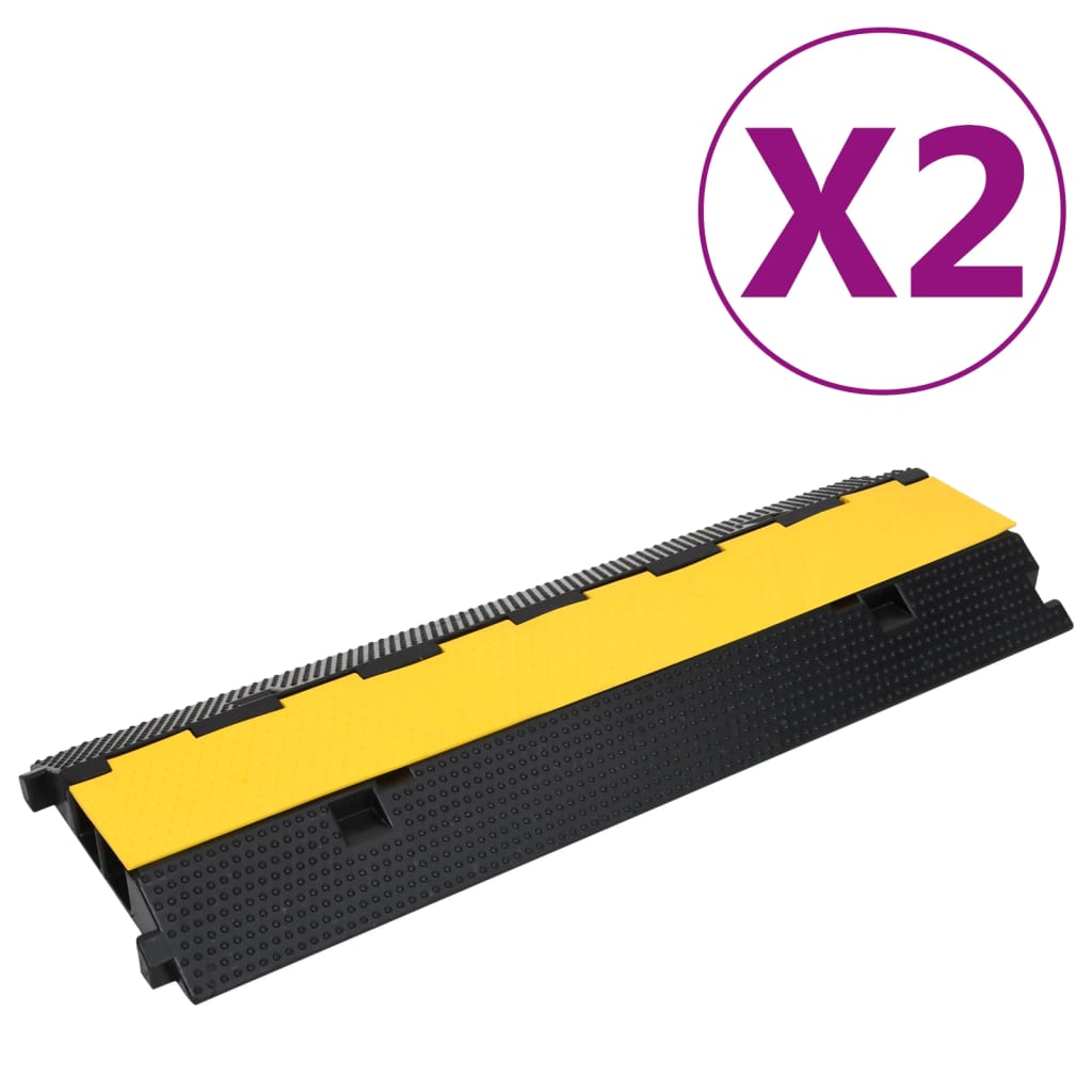 vidaXL Rampe de protecție cabluri, 2 canale, 2 buc., 100 cm, cauciuc