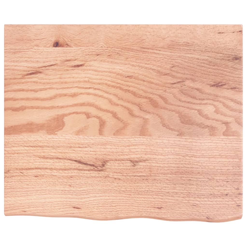 vidaXL Blat de masă maro deschis 60x50x2 cm, lemn masiv stejar tratat