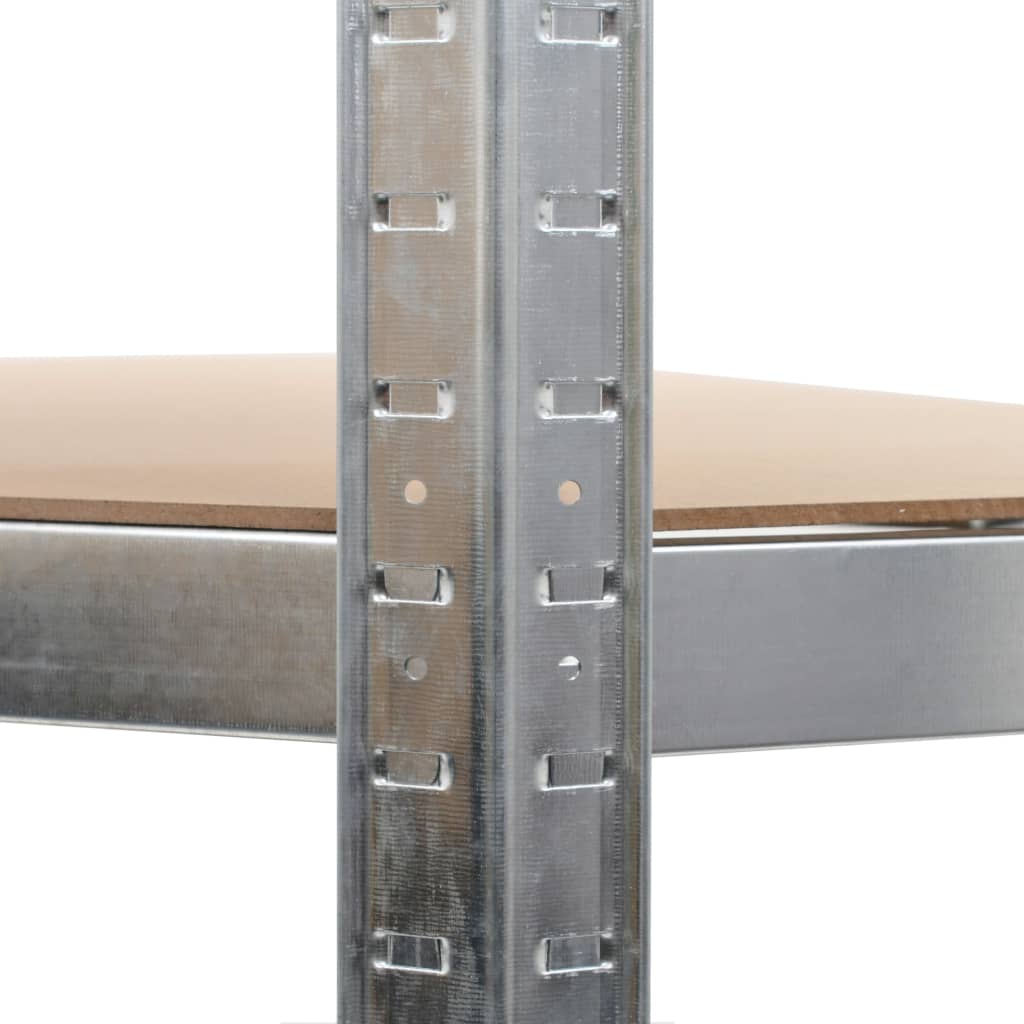 vidaXL Raft depozitare cu 5 niveluri, argintiu, oțel&lemn prelucrat