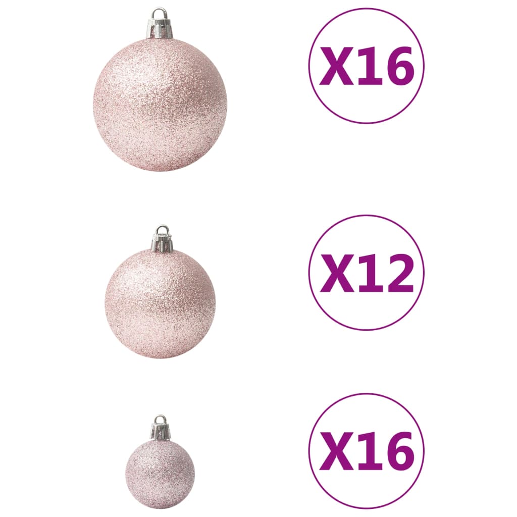 vidaXL Set globuri de Crăciun, 100 piese, roz