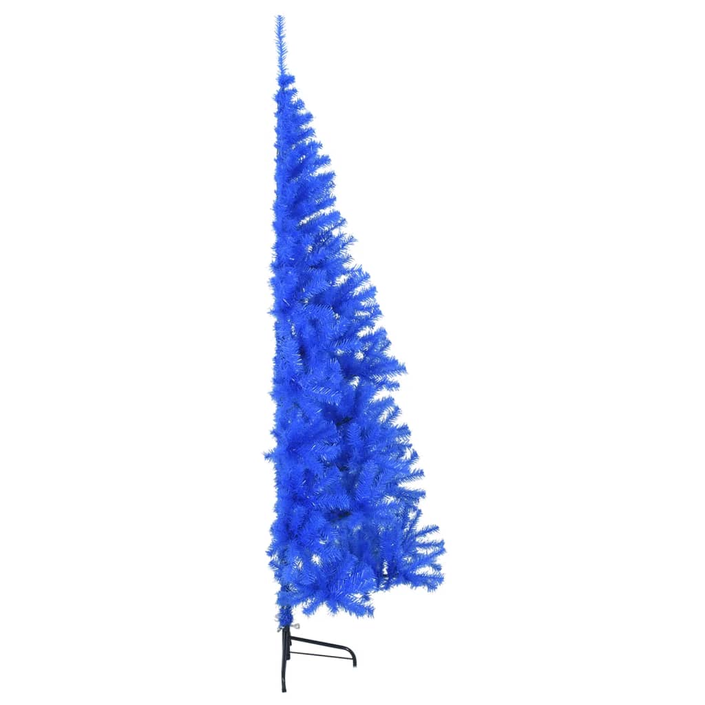 vidaXL Jumătate brad de Crăciun artificial suport, albastru 240 cm PVC