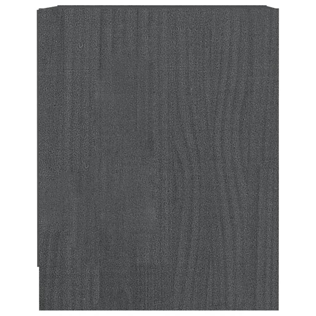 vidaXL Noptiere, 2 buc., gri, 35,5x33,5x41,5 cm, lemn masiv de pin