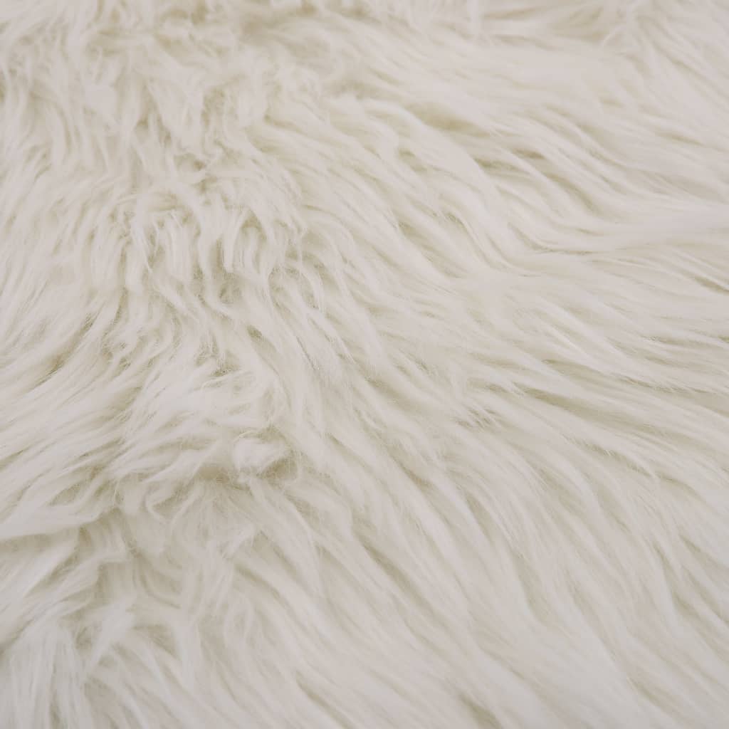 vidaXL Covor, alb, 60 x 90 cm, piele de oaie artificială