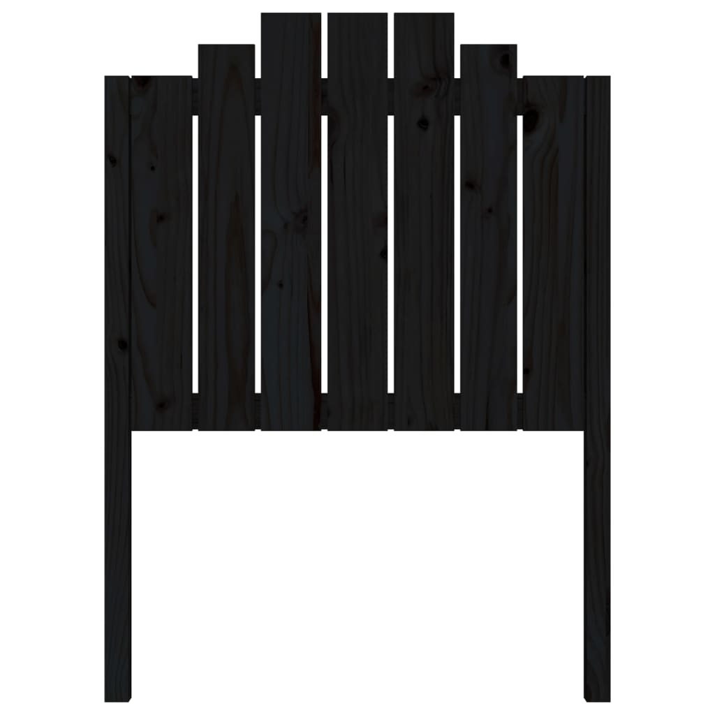 vidaXL Tăblie de pat, negru, 81x4x110 cm, lemn masiv de pin