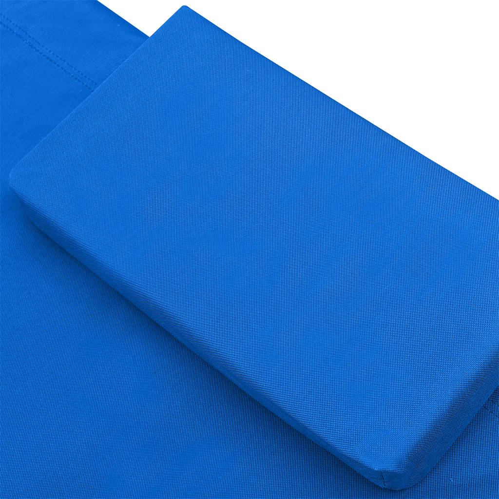 vidaXL Pat șezlong de exterior, albastru, material textil