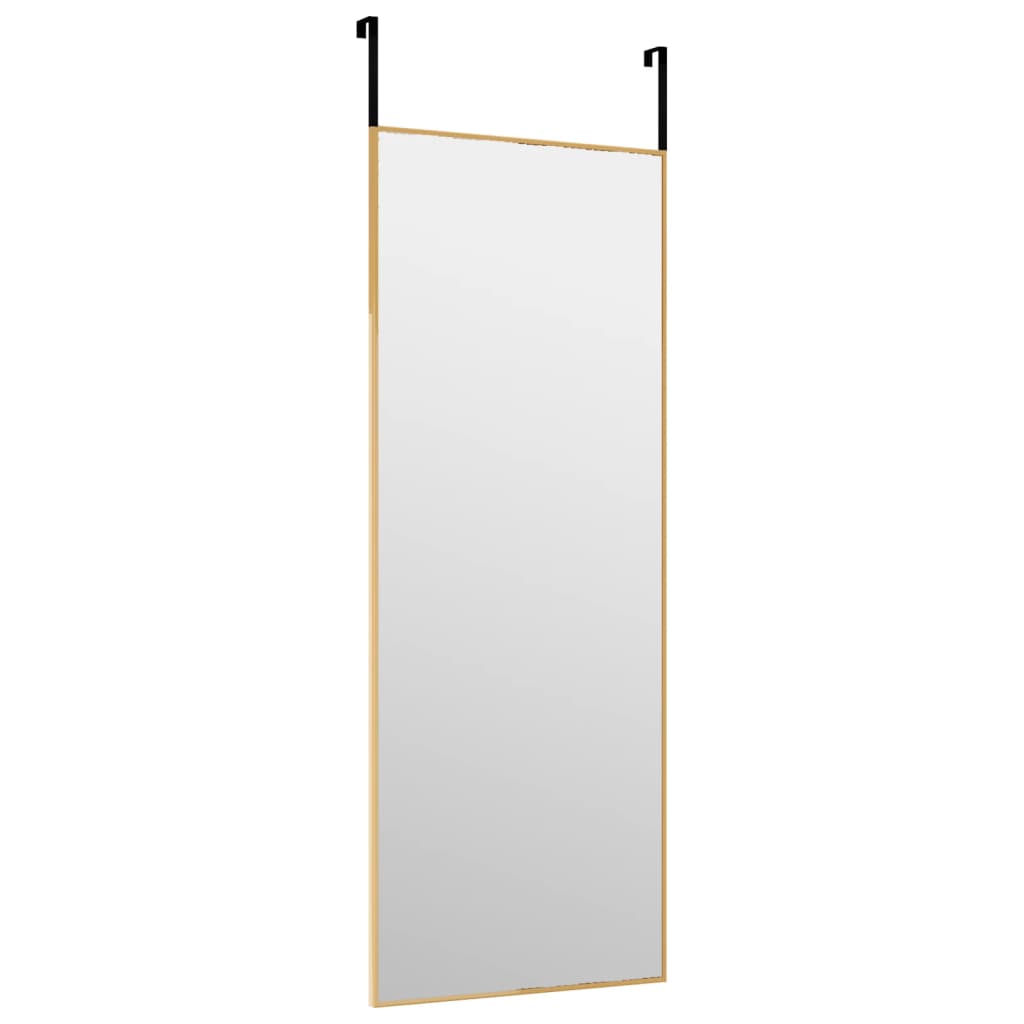 vidaXL Oglindă pentru ușă, auriu, 30x80 cm, sticlă și aluminiu