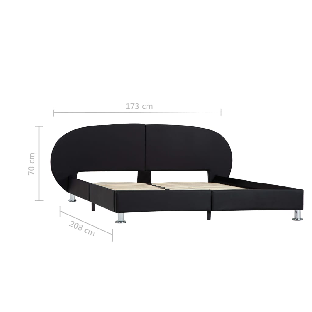 vidaXL Cadru de pat, negru, 140 x 200 cm, piele ecologică
