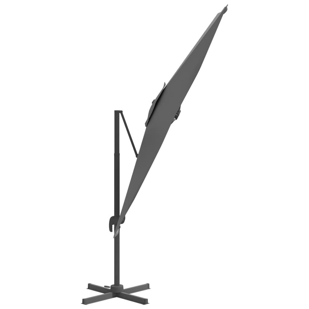 vidaXL Umbrelă în consolă, stâlp din aluminiu, antracit, 400x300 cm