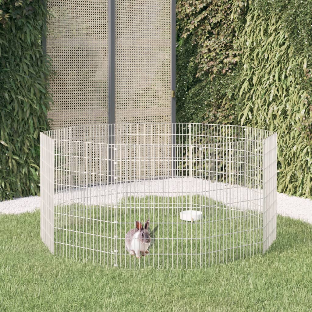 vidaXL Cușcă pentru iepuri, 10 panouri, 54x80 cm, fier galvanizat