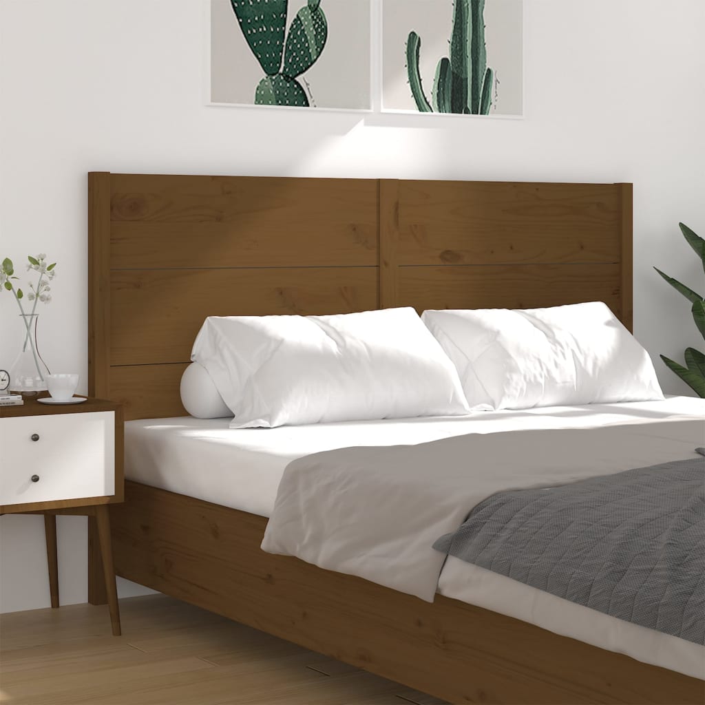 vidaXL Tăblie de pat, maro miere, 206x4x100 cm, lemn masiv de pin