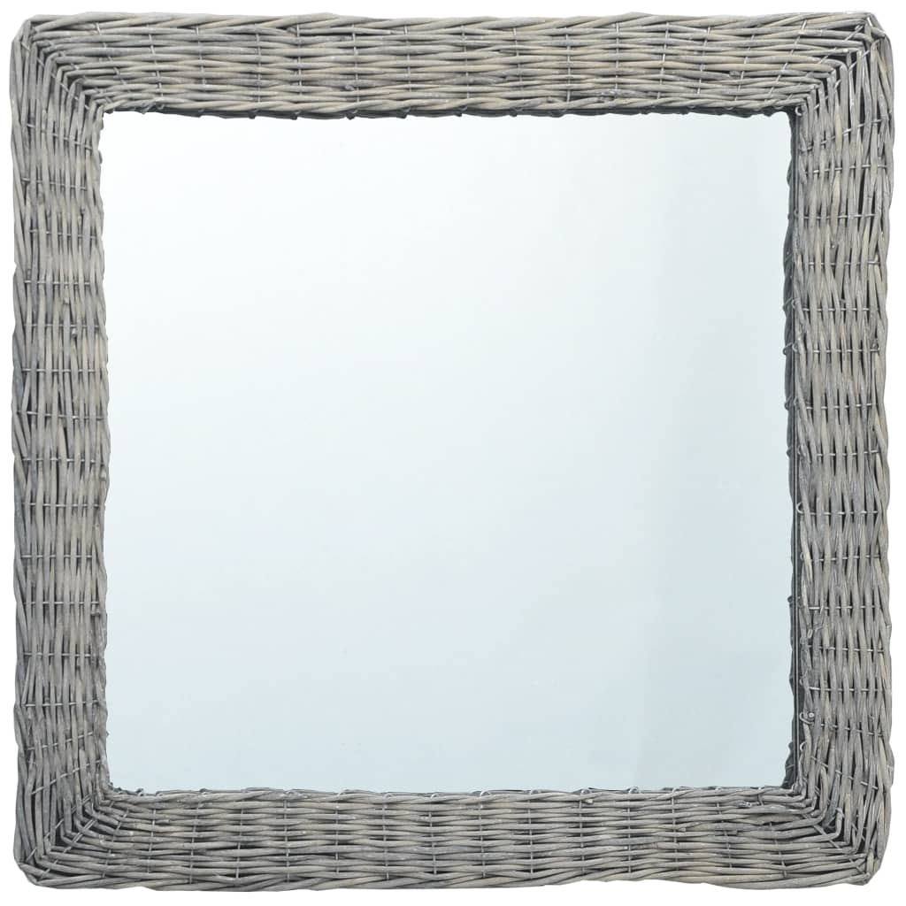 vidaXL Oglindă, 60 x 60 cm, răchită