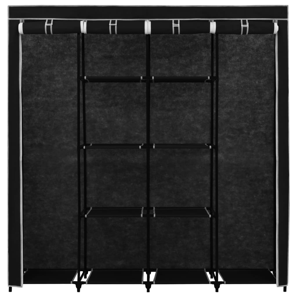 vidaXL Șifonier cu 4 compartimente, negru, 175 x 45 x 170 cm