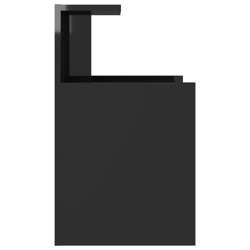 vidaXL Noptieră, negru extralucios, 40x35x60 cm, PAL