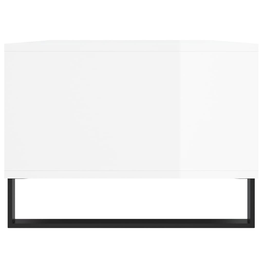 vidaXL Măsuță de cafea, alb extralucios, 90x50x36,5 cm, lemn compozit