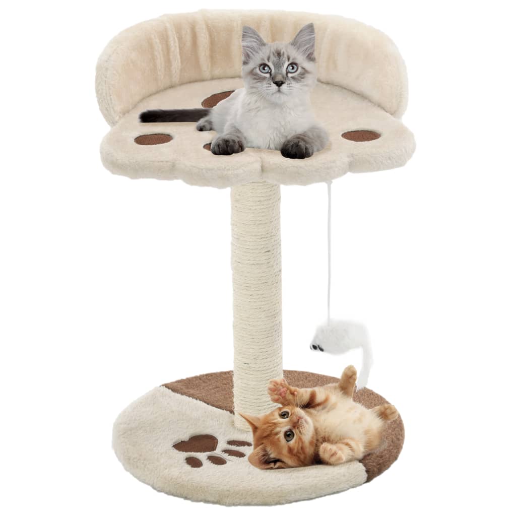 vidaXL Ansamblu pisici, stâlpi funie sisal, bej și maro, 40 cm