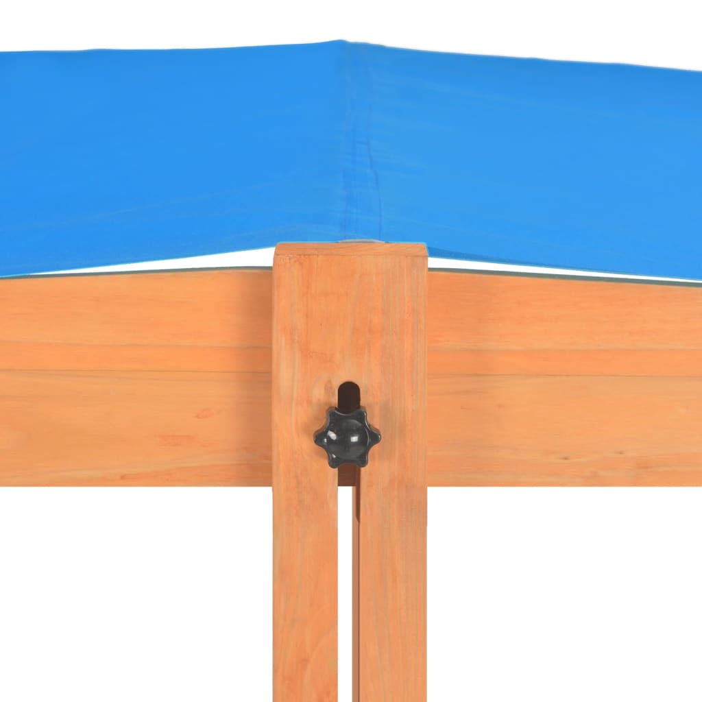 vidaXL Cutie de nisip cu acoperiș ajustabil, 115x115x115 cm, lemn brad