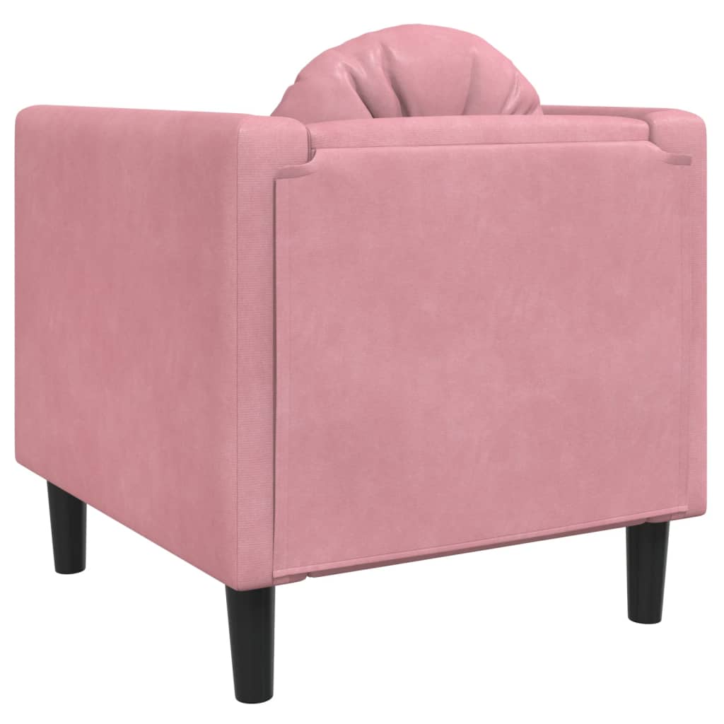 vidaXL Fotoliu canapea cu pernă, roz, catifea