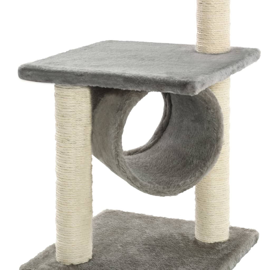 vidaXL Ansamblu pentru pisici cu stâlpi din funie de sisal, gri, 65 cm