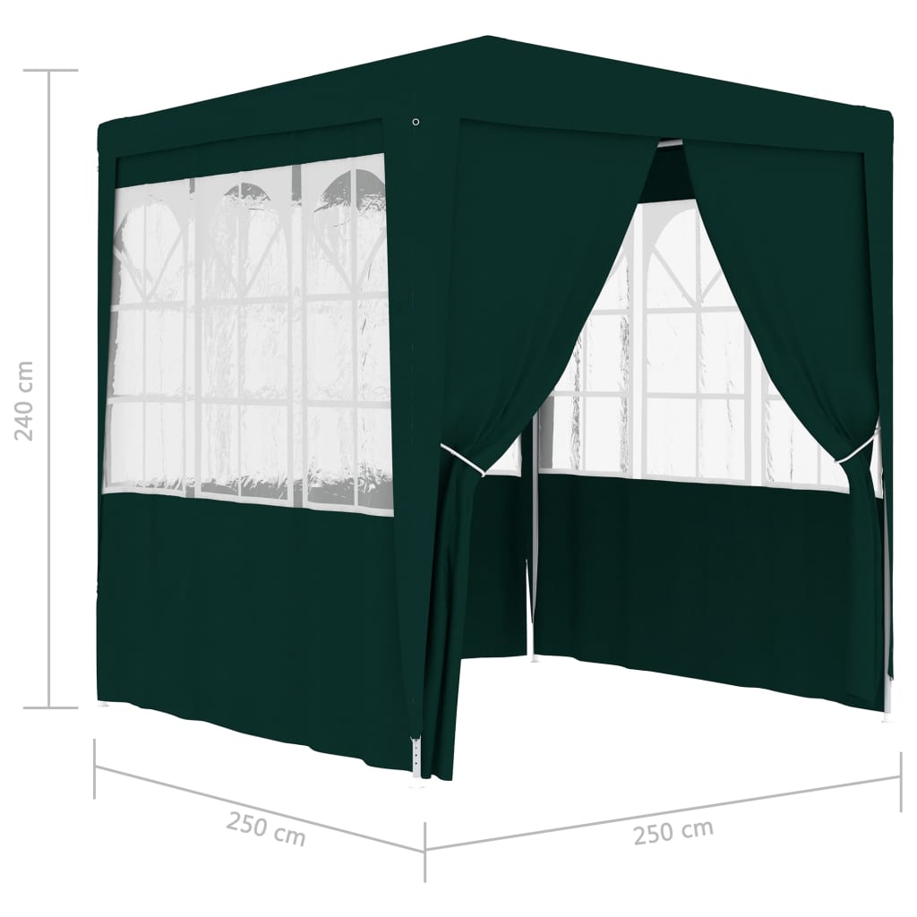 vidaXL Cort de petrecere profesional cu pereți verde 2,5x 2,5m 90 g/m²