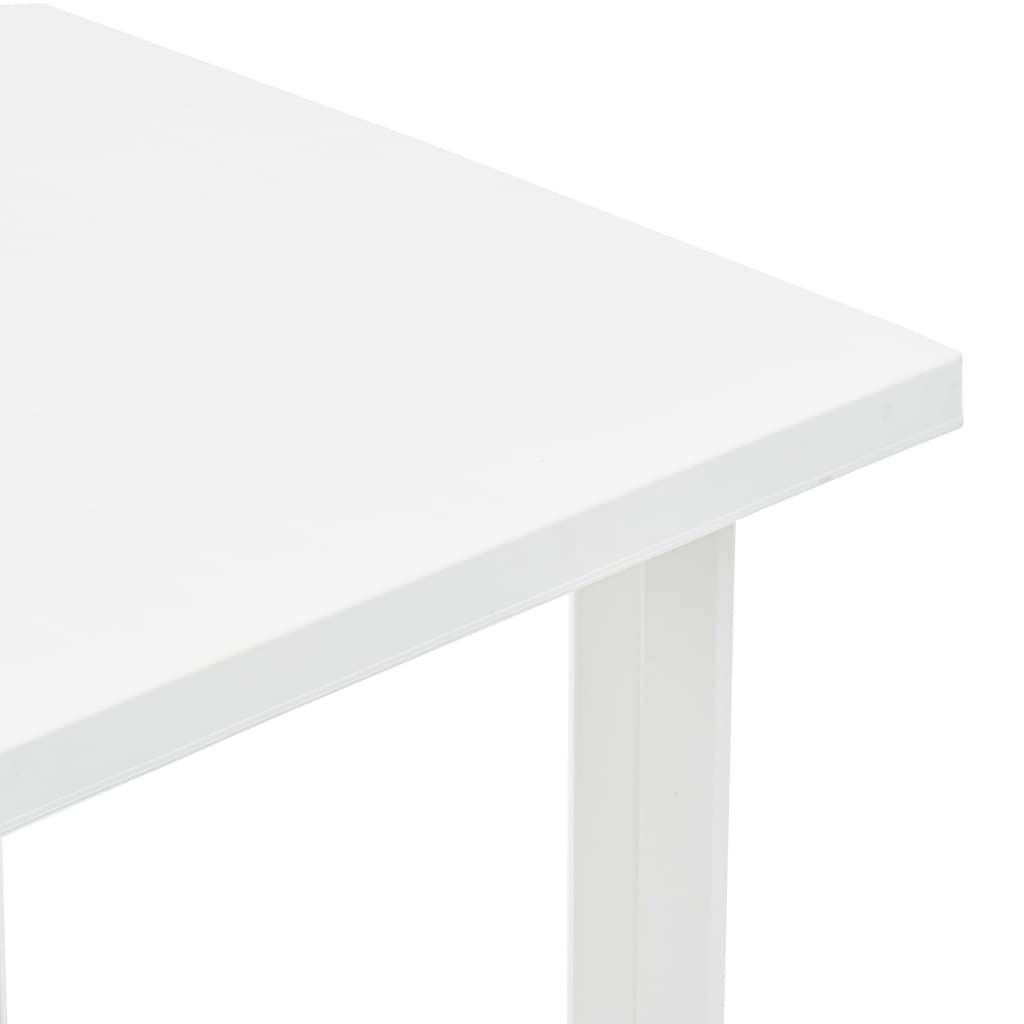 vidaXL Masă de grădină, alb, 80 x 75 x 72 cm, plastic