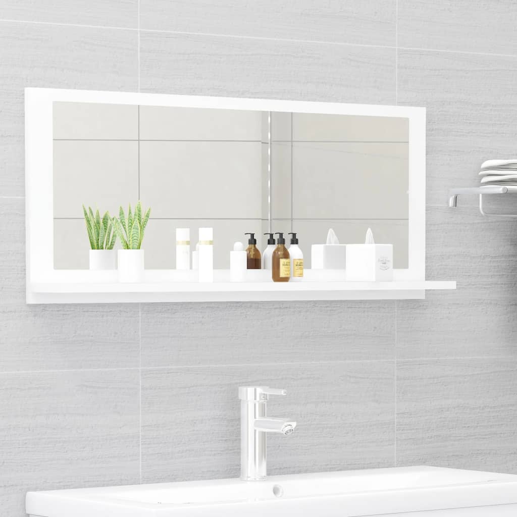 vidaXL Oglindă de baie, alb, 90 x 10,5 x 37 cm, PAL