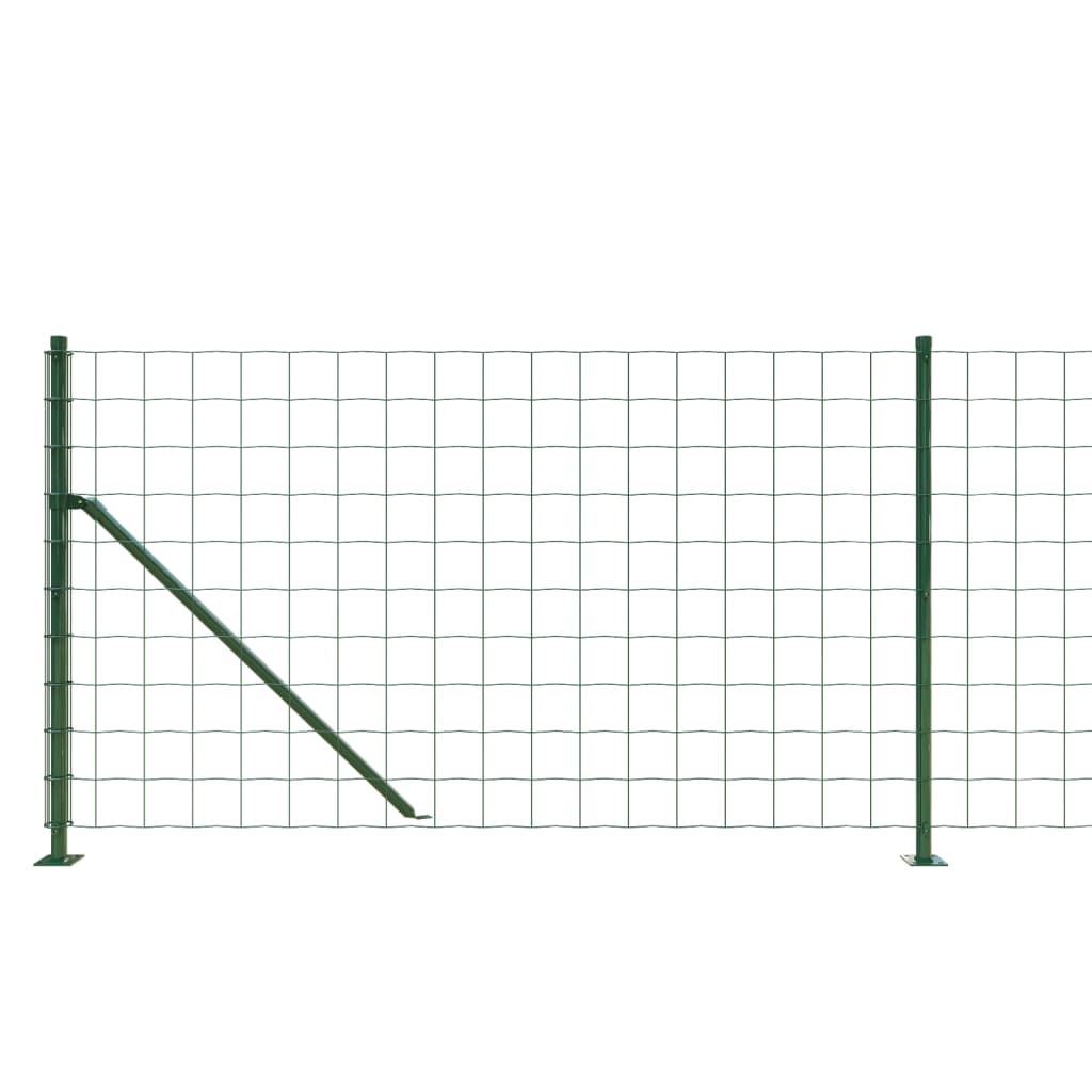 vidaXL Gard plasă de sârmă cu bordură, verde, 1x25 m