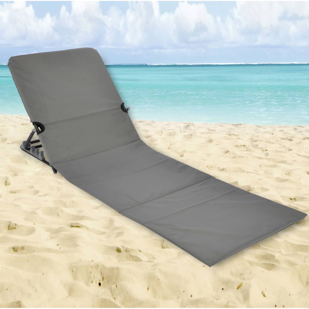 HI Scaun pliabil saltea de plajă, gri, PVC