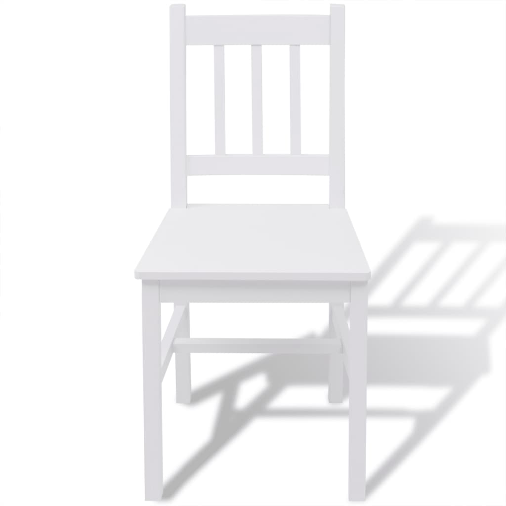vidaXL Set masă și scaune din lemn de pin, 7 piese, alb