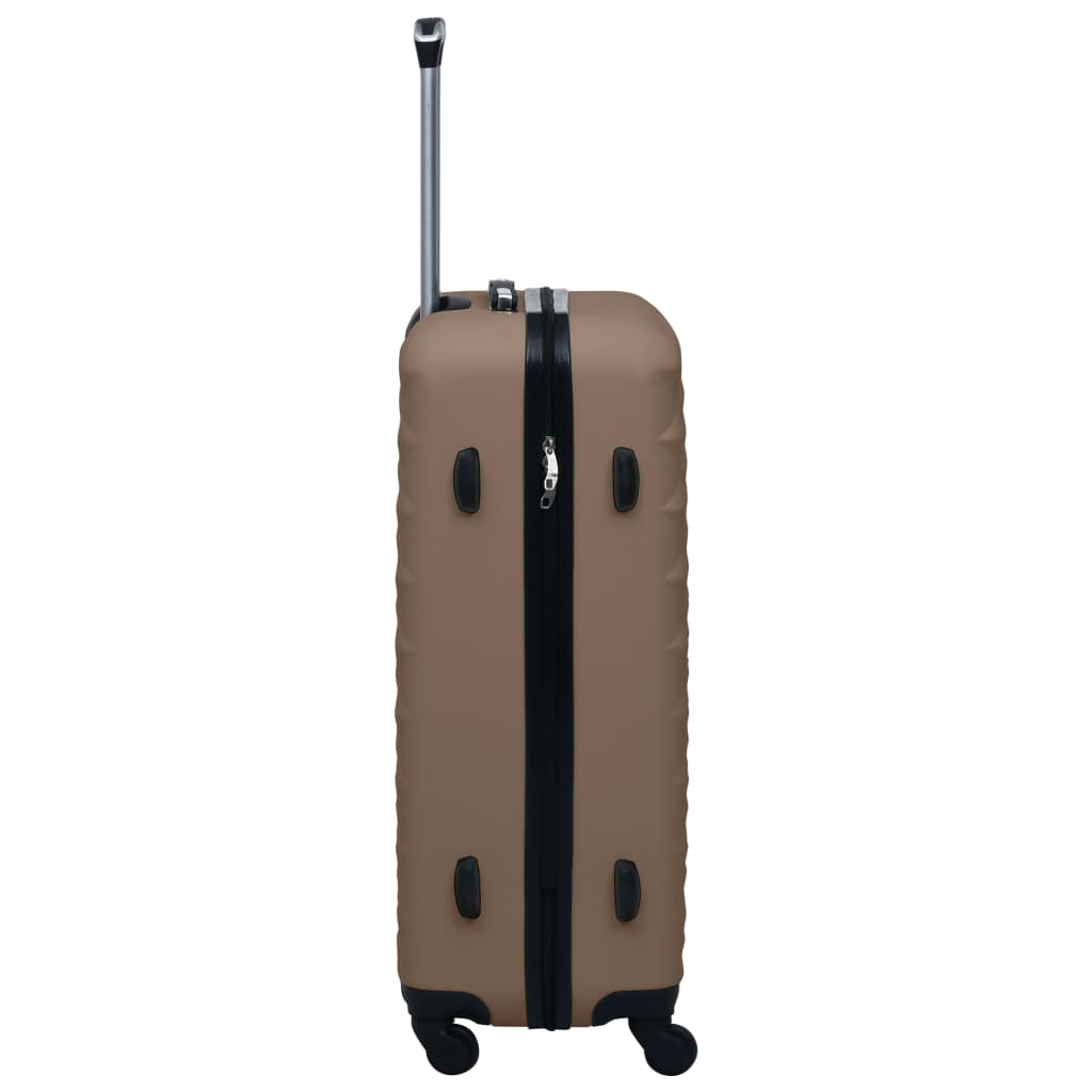 vidaXL Set de valize cu carcasă rigidă, 2 piese, maro, ABS