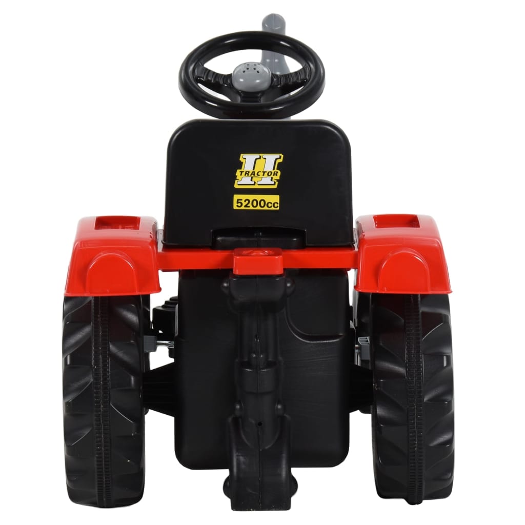 vidaXL Tractor pentru copii cu pedale, roșu și negru