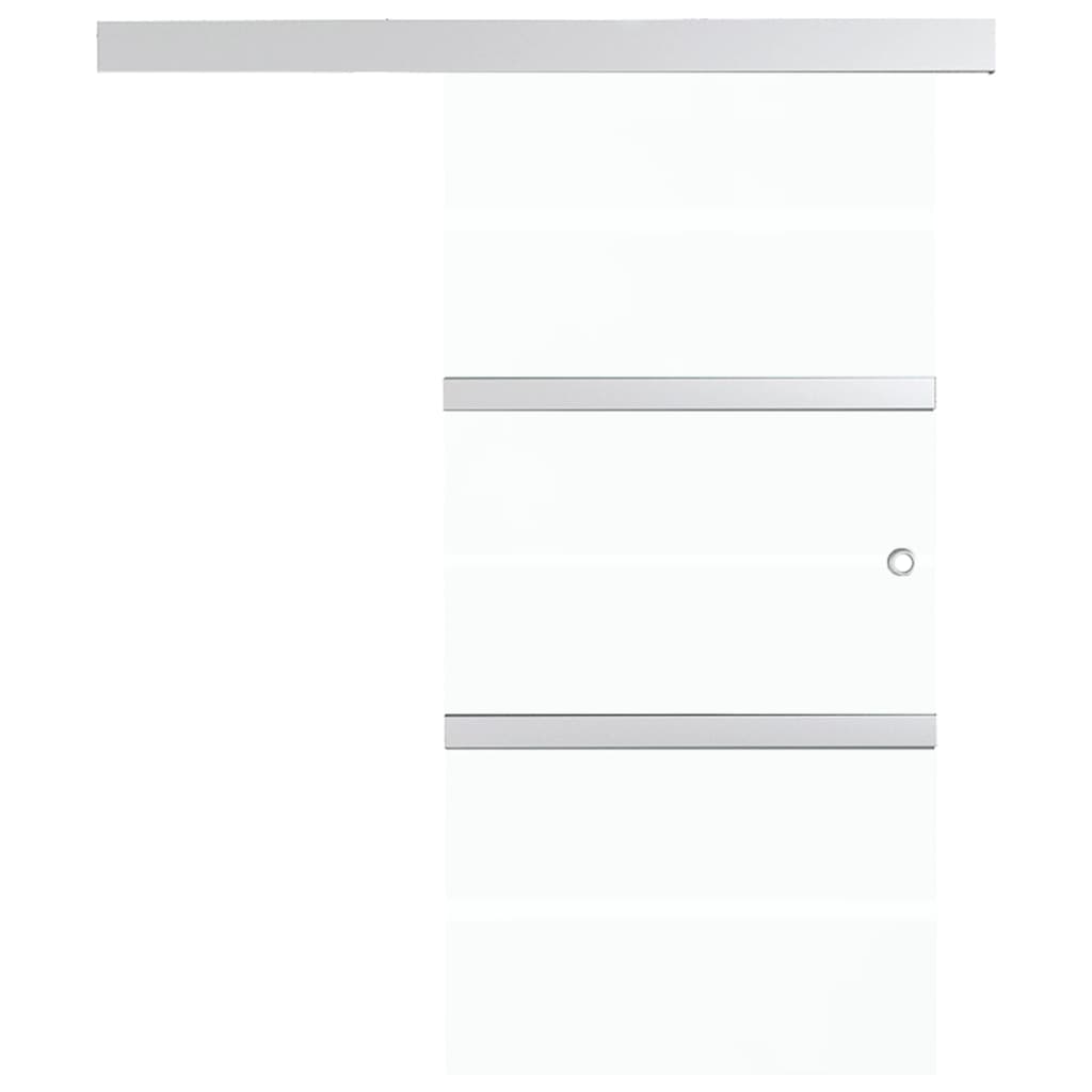 vidaXL Ușă glisantă, argintiu, 76 x 205 cm, sticlă ESG și aluminiu