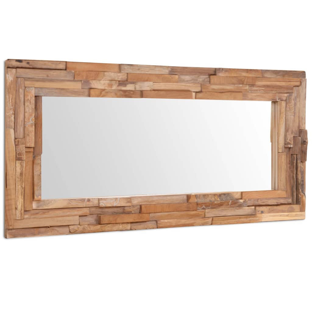 vidaXL Oglindă decorativă din lemn de tec, 120 x 60 cm, dreptunghiular