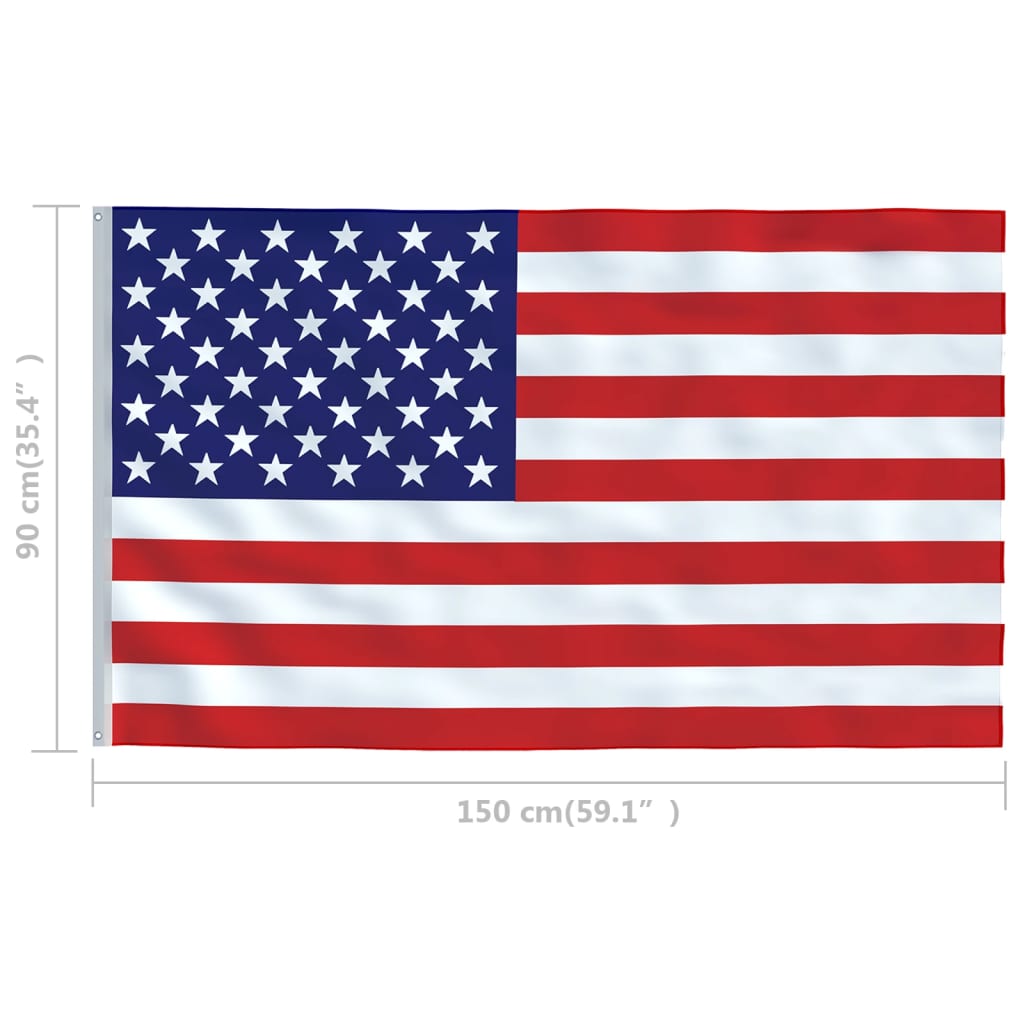 vidaXL Steag SUA și stâlp din aluminiu, 4 m