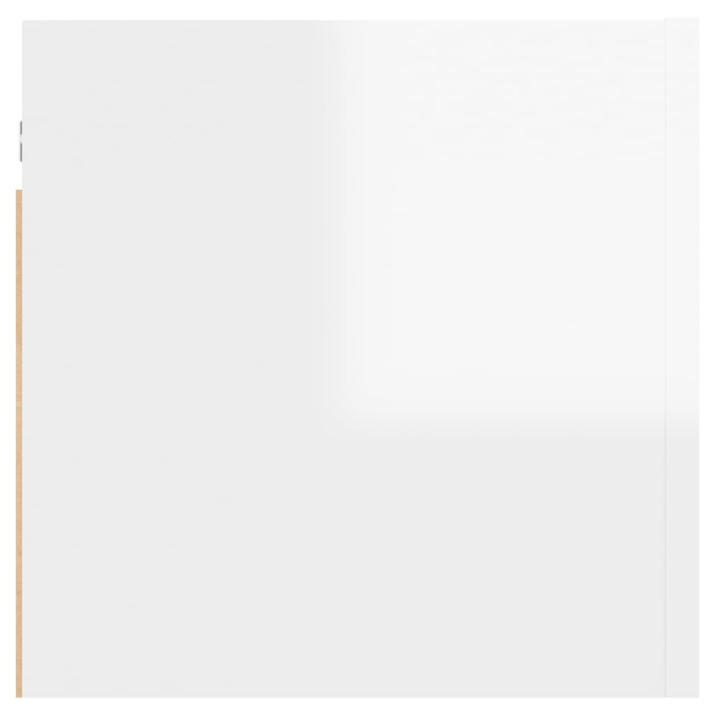 vidaXL Noptieră, alb extralucios, 30,5x30x30 cm, lemn prelucrat