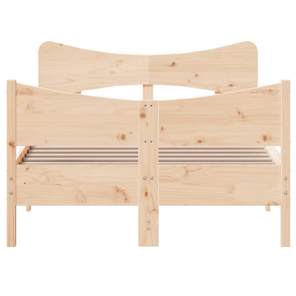 vidaXL Cadru de pat cu tăblie, 120x200 cm, lemn masiv de pin