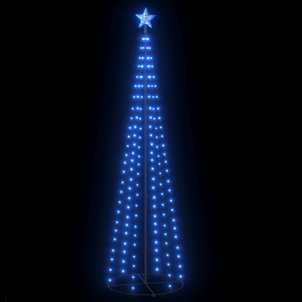 vidaXL Decorațiune brad Crăciun conic 136 LED-uri albastru 70x240 cm