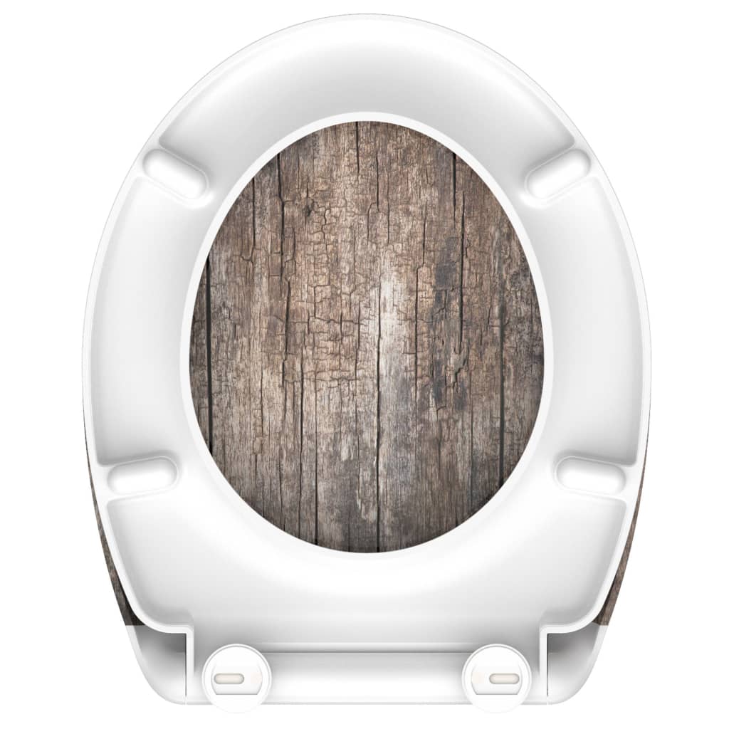 SCHÜTTE Scaun de toaletă Duroplast, închidere silențioasă, „OLD WOOD”