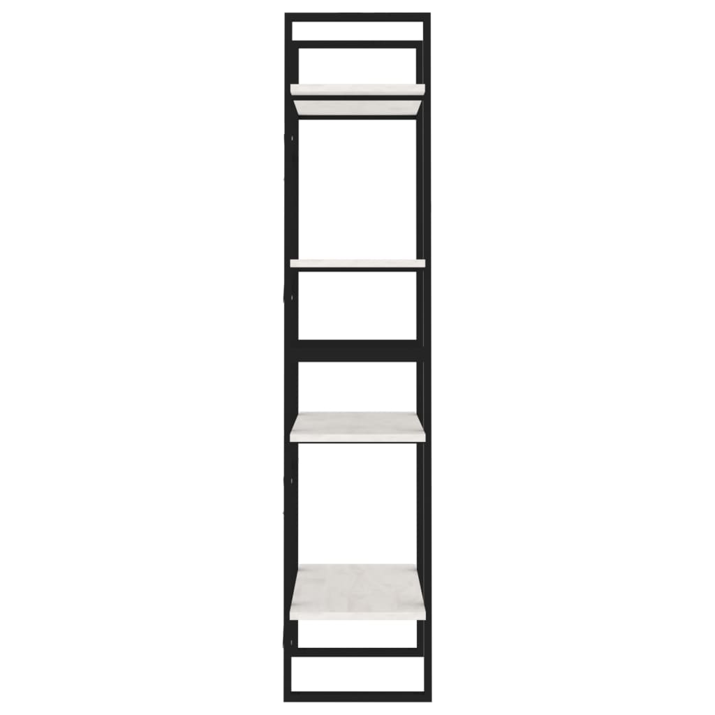 vidaXL Bibliotecă cu 4 rafturi, alb, 60x30x140 cm, lemn masiv de pin