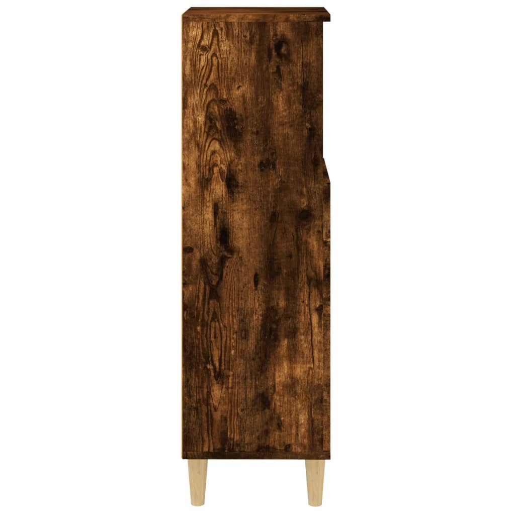vidaXL Dulap de baie, stejar afumat, 30x30x100 cm, lemn prelucrat
