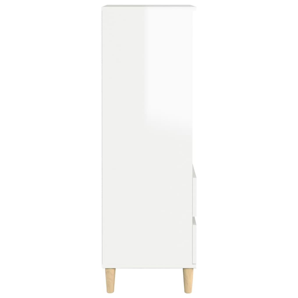 vidaXL Dulap înalt, alb extralucios, 40x36x110 cm, lemn compozit